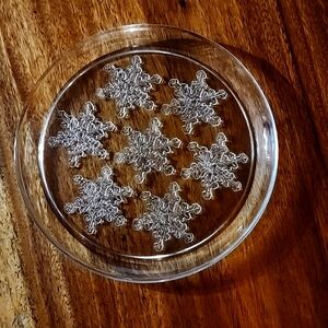 Vintage 1980's Elegant Snowflake Glass Plate 13"